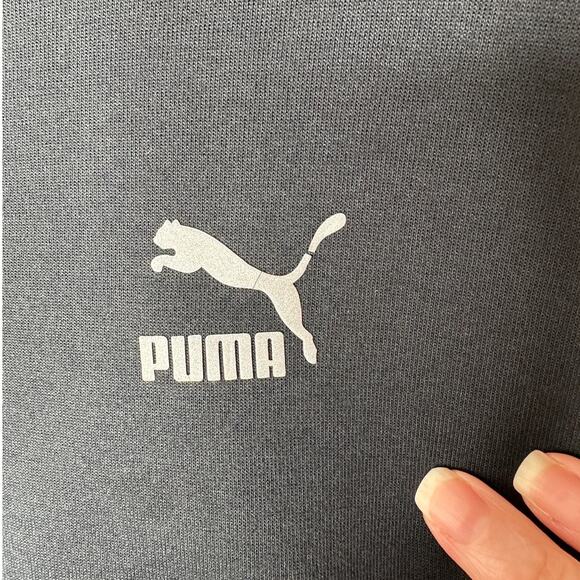 Puma Mens Black & Vinyl 3/4 Zip Pullover Thin Hooded Sweatshirt XL - Picture 5 of 15